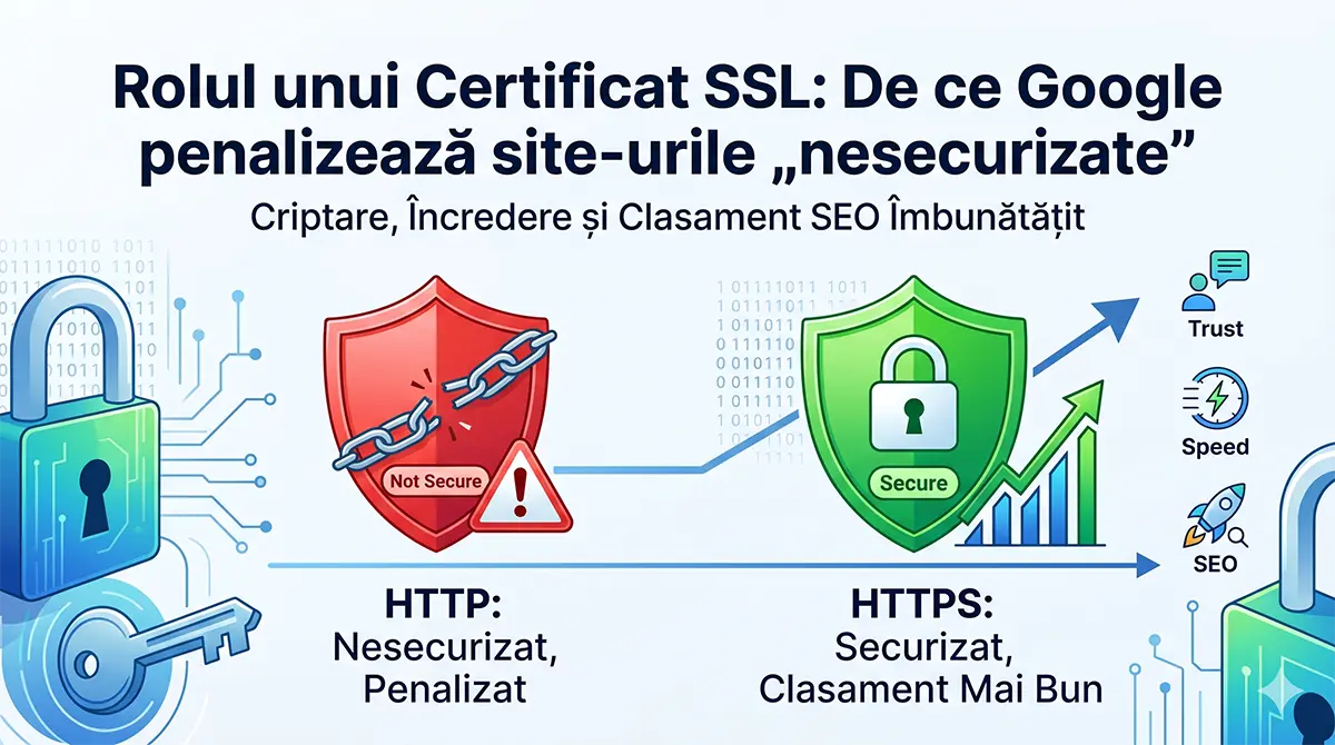 Rolul unui Certificat SSL: De ce Google penalizează site-urile „nesecurizate”?